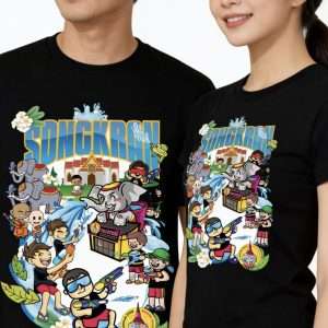 Songkran Shirt Kain Cotton Enzo - Limited Edition Wat Uttamaram