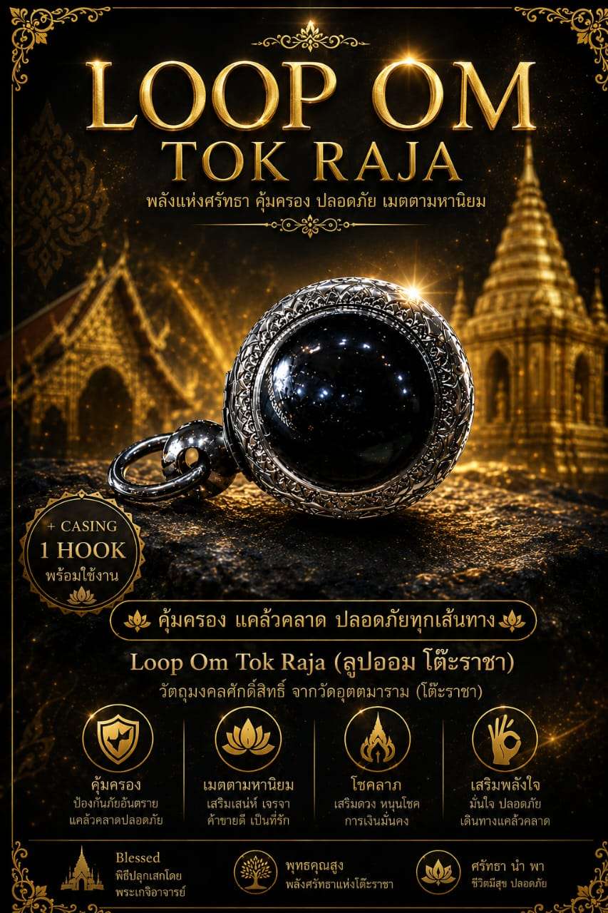 Loop Om Tok Raja Chok Larp B.E.2552 + Casing 1 Hook